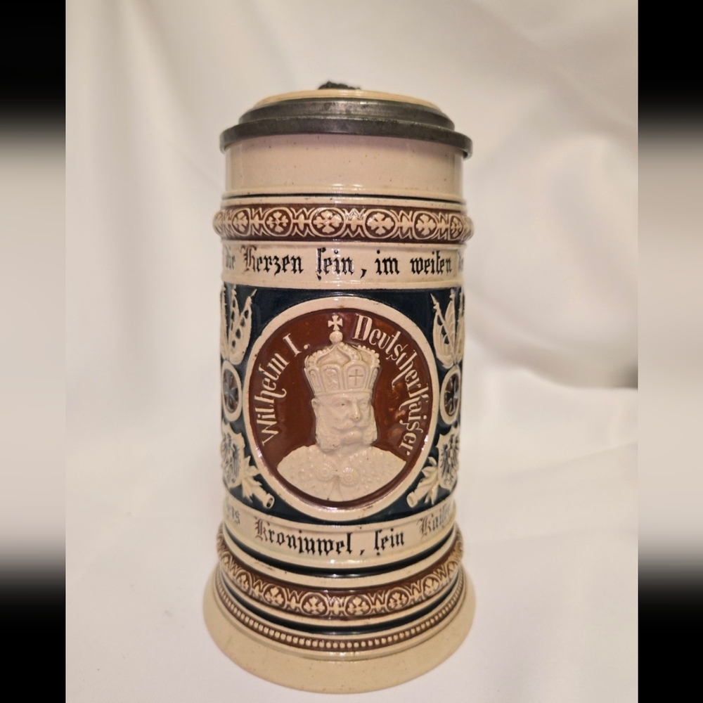 GERZ German Beer Stein Wilhelm I 1870–71 Patriotic